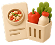 Recipes and groceries illustration
